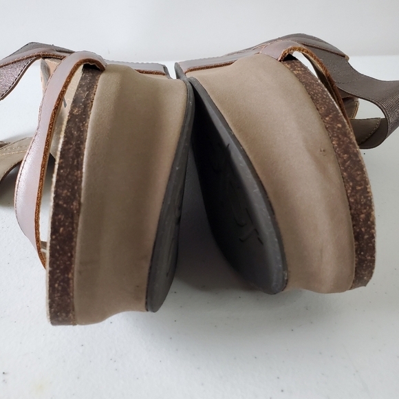 OTBT Bushnell Platform Sandal Size 9 Leather Distressed Metallic Chunky Shoe Y2K - Picture 10 of 15